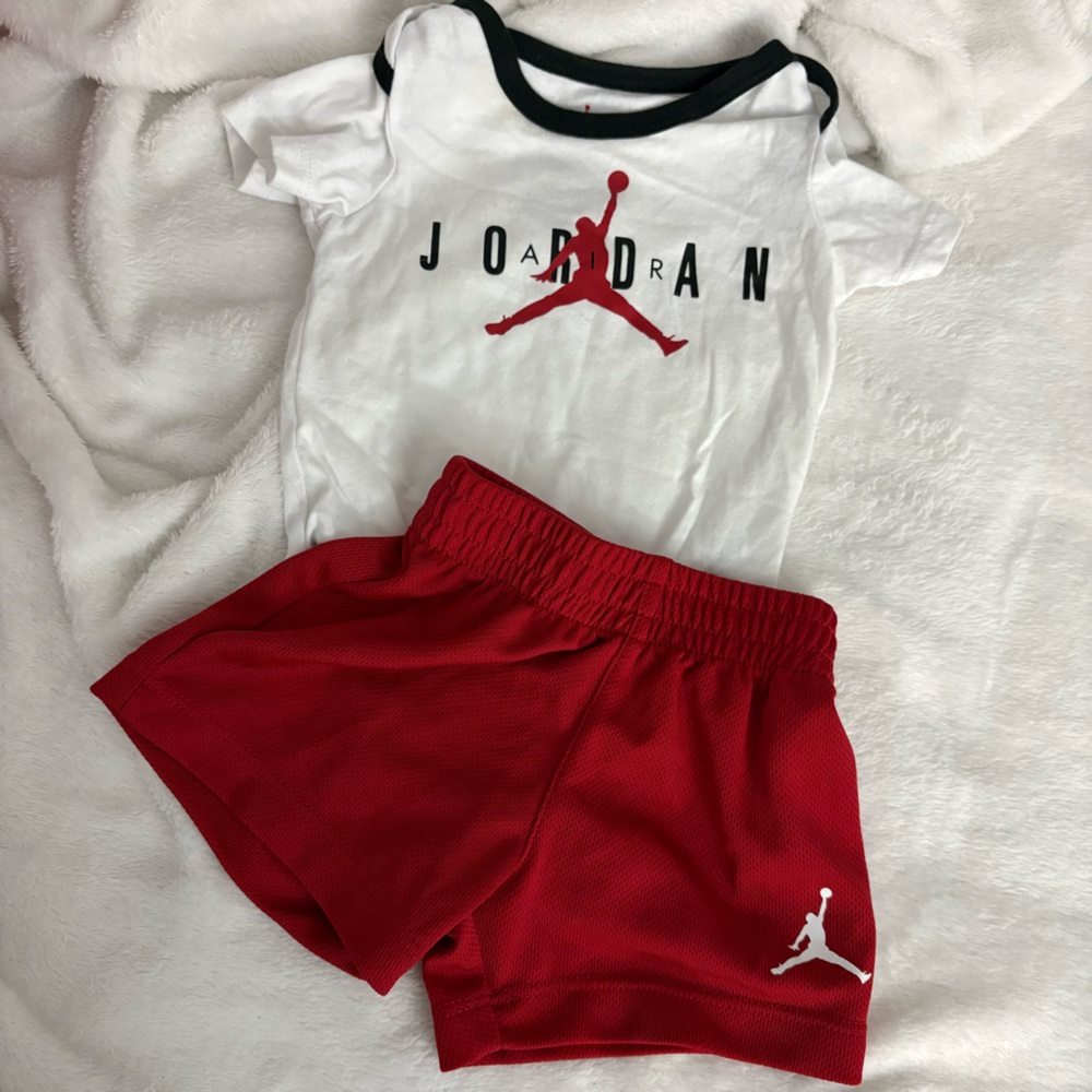 Jordan Kids Red Shorts Set